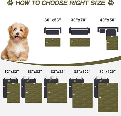 Smiry Waterproof Dog Bed Cover Blanket 40x50, Soft Reversible Pet Blanket, Washable Leakproof Cats Dogs Couch Cover for Sofa, Couch, Furniture, Green/Navy