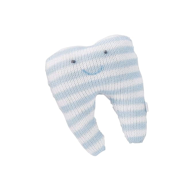 Mud Pie Stripe Blue Tooth Knitted Pillows, 6" x 5", 12050057B