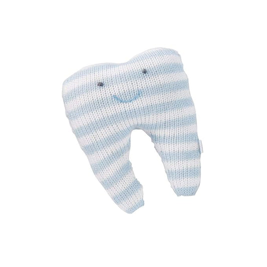 Mud Pie Stripe Blue Tooth Knitted Pillows, 6" x 5", 12050057B
