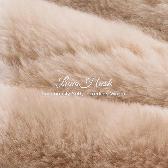 Heated Blanket Electric Throw, 50" x 60" Luxury Faux Rabbit Fur Blanket with 8 Heat Levels & 8 Hours Auto Off, Soft Cozy Sherpa Fuzzy Heating Blankets with ETL & FCC Certified, Washable, Brown Plaid