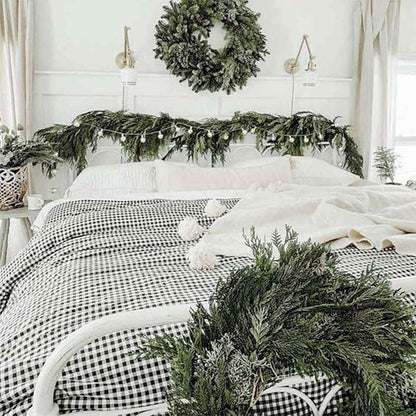ETDIFFE Black Gingham Comforter Set Queen Size, 3 Piece Boho Grid Bedding Set - Soft and Lightweight Buffalo Checkered Plaid Microfiber Down Alternative Bed Comforter (90x90)