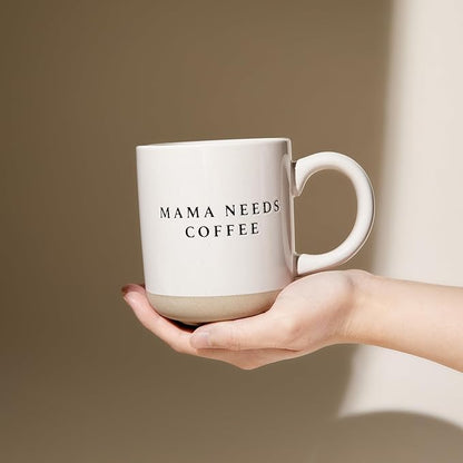 Sweet Water Decor Mama Needs Coffee Stoneware Coffee Mugs - 14Oz Cute Coffee Mugs for Hot & Cold Drinks - Dishwasher & Microwave Safe - Mothers Day Gift - Ideal Tea & Espresso Mugs