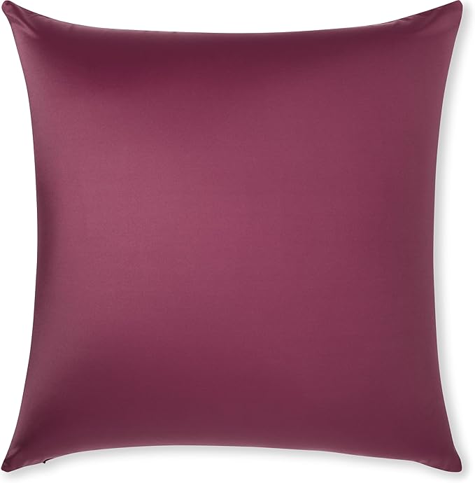 PILLOWY 26x26 Throw Pillow - Burgundy - Merlot: 1Pcs Luxurious Premium Microbead Pillow with 85/15 Nylon/Spandex Fabric. Forever Fluffy, Outstanding Beauty & Support. Silky, Soft & Beyond Comfortable