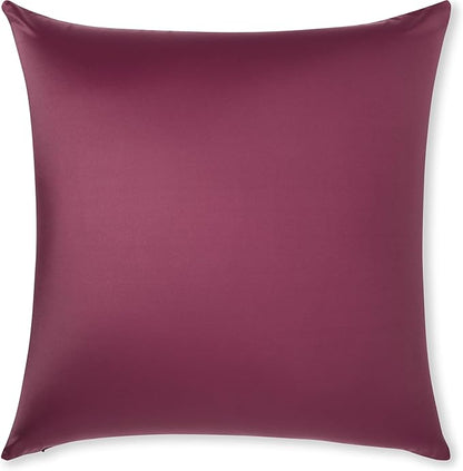PILLOWY 26x26 Throw Pillow - Burgundy - Merlot: 1Pcs Luxurious Premium Microbead Pillow with 85/15 Nylon/Spandex Fabric. Forever Fluffy, Outstanding Beauty & Support. Silky, Soft & Beyond Comfortable
