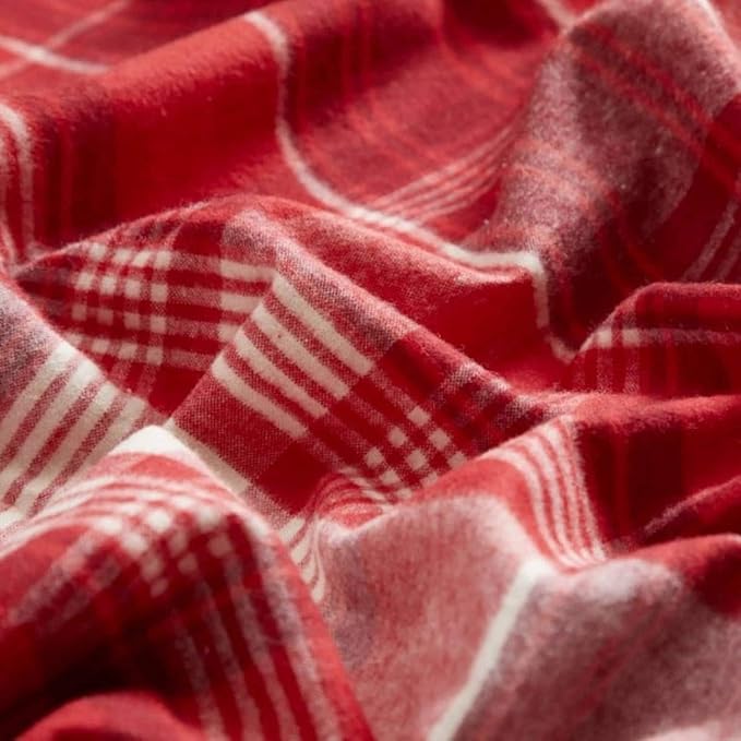 Dearfoams Super Soft 100% Cotton Comforter Set, Red Plaid King