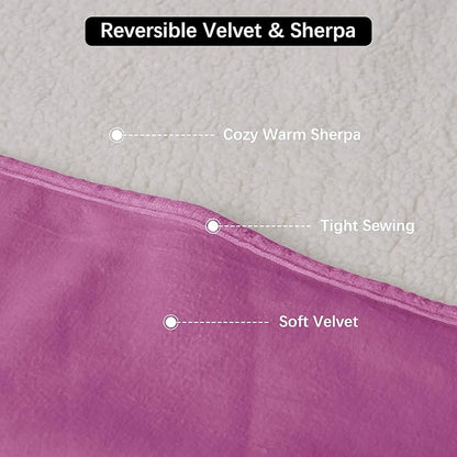 Waterproof Dog Blankets for Medium Dogs, Washable Pet Blanket for Indoor Cats, Plush Sherpa Puppy Throw Furniture Protector for Bed Couch Sofa(30"x40",M,Purple)