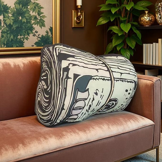 Money Bag Decorative Pillows, Funny Dollar Shaped Soft Plush Pillow,22.83in×18.9in Throw Pillow for Living Room Couch Bed Sofa Outdoor (B)