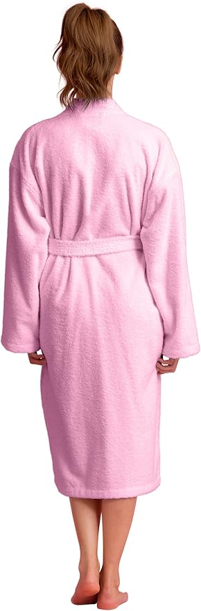 Soft Touch Linen Women's Robe Terry Cotton Cloth- Kimono Style- Thick, Breathable & Comfortable- Lightweight & Absorbent
