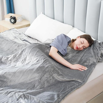 Electric Heated Blanket Queen Size 84"x90", Soft Plush Microplush for Bed, Dual Controllers & Dual Heating Zones, 1-10 Hours Auto Off & 6 Heating Levels, Machine Washable, Gifts for Family-Gray
