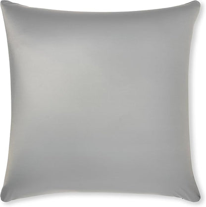 PILLOWY 26" x 26" Throw Pillow - Light Grey: 1 PCS Luxurious Premium Microbead Pillow with 85/15 Nylon/Spandex Fabric. Forever Fluffy, Outstanding Beauty & Support. Silky, Soft & Beyond Comfortable