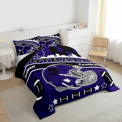 Feelyou Football Bedding Set Boys Girls Toddler Size Women Men Football City Comforter Set Rugby Sports Duvet Quilt Bedroom Decor