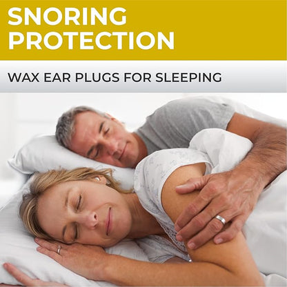 Peace&Quiet | PQ Wax Ear Plugs for Sleeping, Swimming - Soft Noise Cancelling Silicone Gel Wax Earplugs for Sleep and Swimmers, Ear Protection with Sound Blocking Level of 32 Db, Yellow