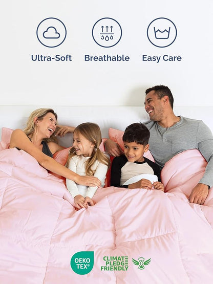 Twin Comforter Set - 5 Piece Bed in a Bag Twin Size Bed Set - Down Alternative Comforter, Flat Sheet, Fitted Sheet, Pillowcase & Sham for All Seasons - Ultra Soft, Comfy & Breathable - Lavender Pink