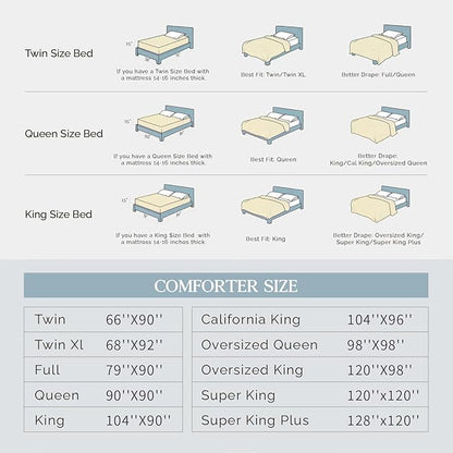Andency Grayish Blue Pinch Pleat Comforter Twin(66x90Inch), All Season 2 Pieces(1 Pintuck Comforter, 1 Pillowcase) Microfiber Pintuck Comforter Sets Down Alternative Comforter Bedding Set
