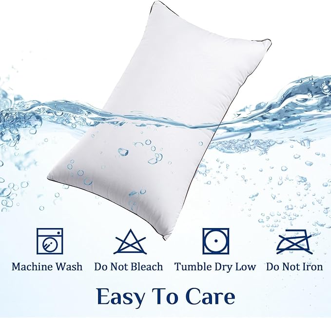 JOLLYVOGUE Bed Pillows Standard Size Set of 4, Cooling and Supportive Full Pillow 4 Pack with Down Alternative Filling for Side and Back Sleepers, Hotel Collection