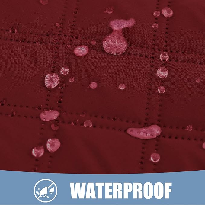 Smiry Waterproof Dog Bed Cover Pet Blanket, Soft Washable Dog Blanket for Furniture Bed Couch Sofa Reversible, Checkered (68"x82", Wine Red/Beige)