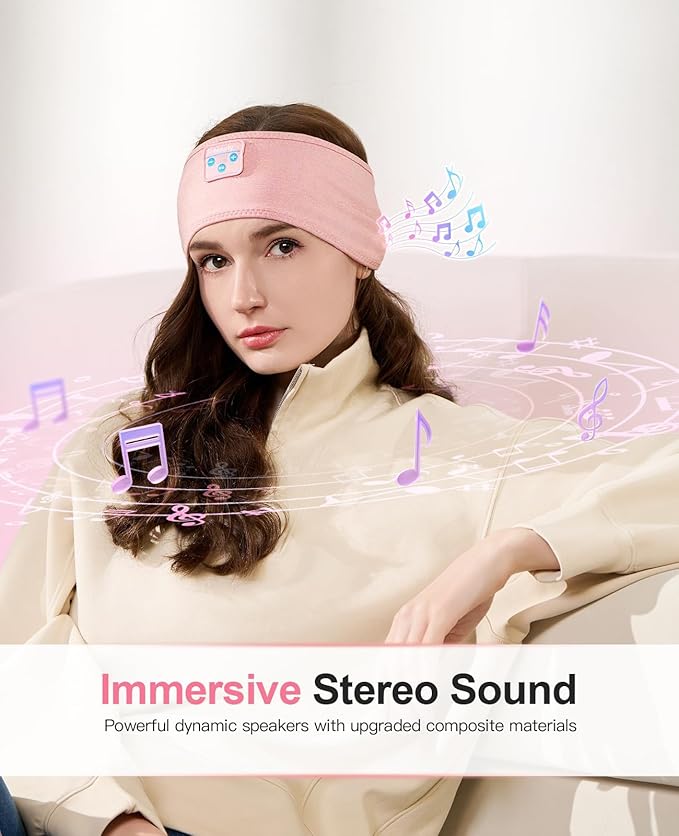 Navly Sleep Headphones - Bluetooth Headband for Sleeping, Cozy Headband Wireless Music Sleeping Headphones with Ultra-Thin Speakers Perfect for Sleeping,Workout,Jogging,Yoga,Insomnia,Air Travel