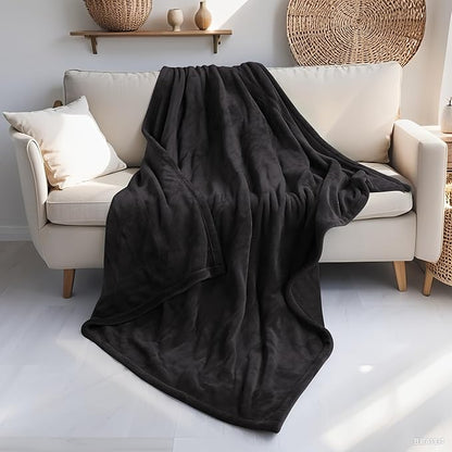 Electric Heated Blanket 50"x60" Throw Size Flannel Heated Blanket, Cozy & Warm for All Night, 5 Heat Settings & 3 Hours Auto Off, Machine Washable,Iron Grey