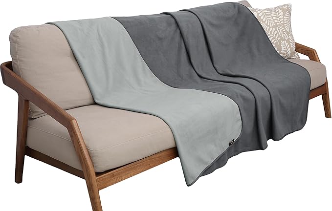 Catalonia Waterproof Blanket for Bed, Reversible Fleece Bed Sofa Cover, Washable Liquid Proof Furniture Protector