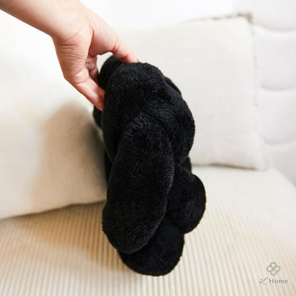 Large Black Knot Pillow | 13" Knotted Pillow | Handmade Knot Throw Pillow | Cute & Funky Throw Pillows | Bed Decorative Pillows | Sherpa Pillow Material | Knot Pillows