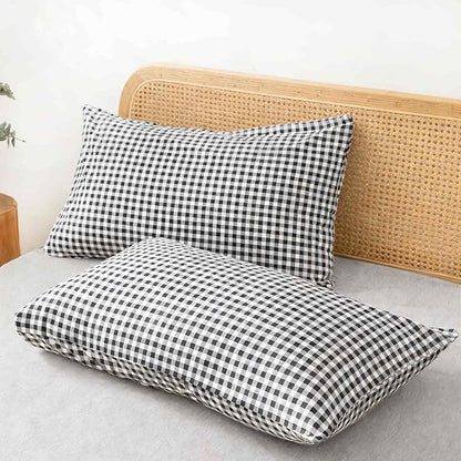 ETDIFFE Black Gingham Comforter Set King Size, 3 Piece Boho Grid Bedding Set - Soft and Lightweight Buffalo Checkered Plaid Microfiber Down Alternative Bed Comforter (104x90)
