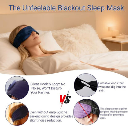 Sleep Mask for Side Sleeper，Soft and Comfortable Sleep mask, 100% Light-Blocking, Adjustable Design, Unisex fit, Perfect for Travel, Flights, and naps. (Blue)