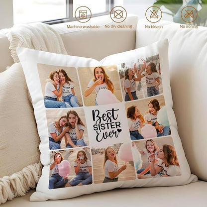 Custom Pillow with Picture & Text - Include Insert, Personalized Photo Pillow Double-Sided Printing | 5 Sizes & 10 Colors Optional, Custom Pet Memorial Gifts | Keepsake Gifts for Loved One