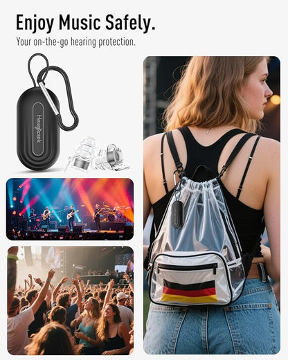Hearprotek Concert Ear Plugs, 2Pairs Reusable high Fidelity Musician Ear Plugs for Concerts Loud Music-Noise Reduction Ear Protection earplugs for Rave,Festival,Music,Tinnitus Relief