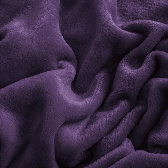 BEDELITE Flannel Sheets Twin Size Purple - Super Soft Fleece Sheets Set Fluffy Extra Plush, 3 Piece(Include Fitted Sheet, Flat Sheet, 1 Pillowcase)
