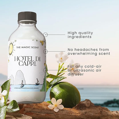 The Magic Scent Hotel Di Capri Hotel Scent Diffuser Oil - Cold-Air & Ultrasonic Fragrance Oil for Diffuser Inspired by Capri, Italy - Essential Oils for Diffusers Aromatherapy - 4 fl oz, 120 mL