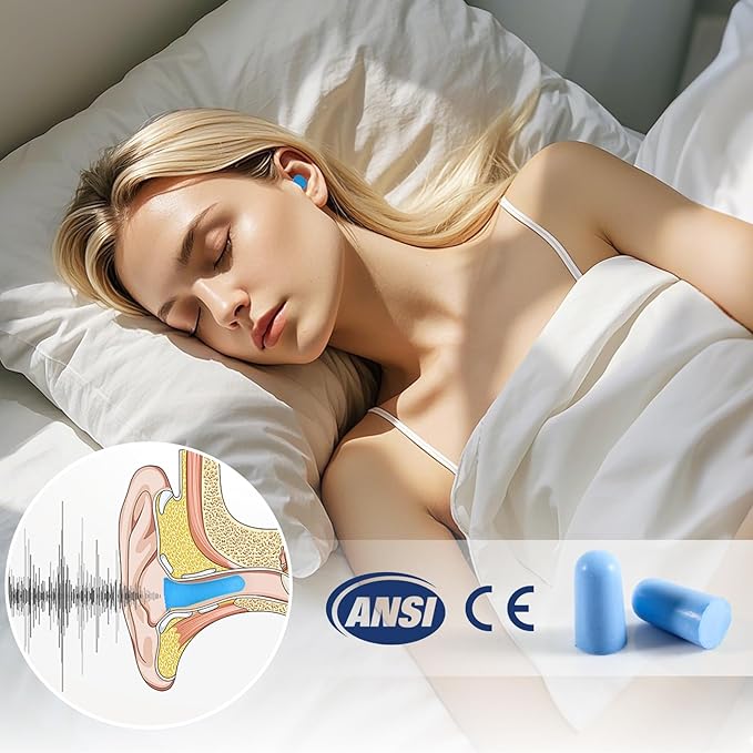 10Pairs Foam Earplugs, Noise Cancelling Ear Plugs for Sleeping Hearing Protection for Shooting Range, Work, Travel,Concert Blue