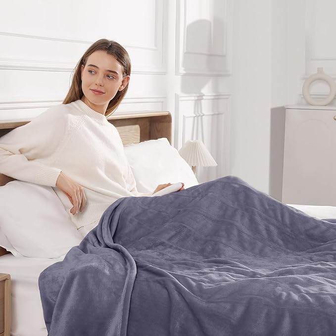 Heated Blankets King Size Electric Blankets 100''X90'', Soft Cozy Flannel Electric Blanket King with Dual Controllers, 5 Heating Level & 10 Hour Auto Off, ETL Certified & Machine Washable, Warm Gifts