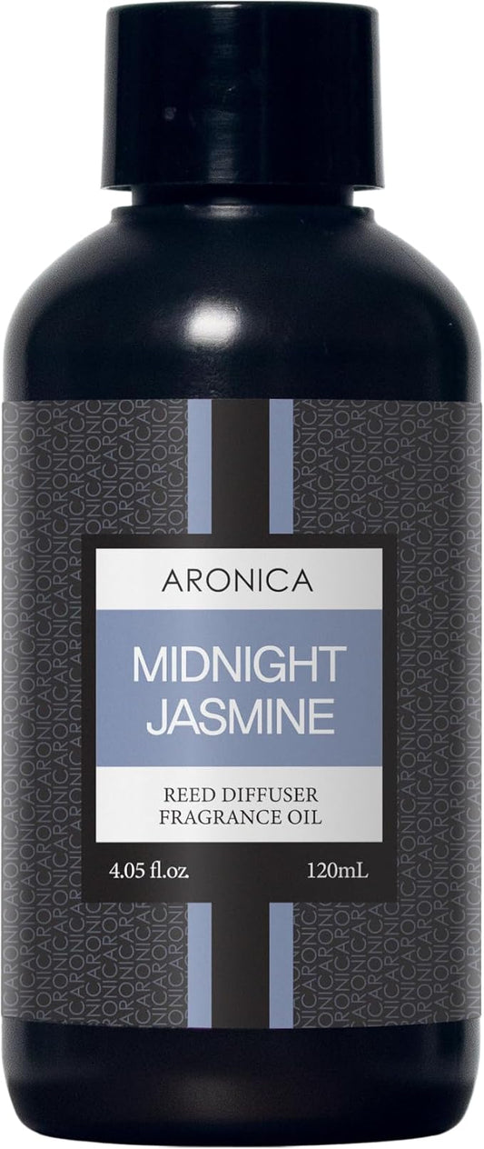 Aronica Reed Diffuser Oil Refill, 5.07oz, Midnight Jasmine - Fig Fragrance Essential Oil Diffuser Fig Essential Oils Refills for Home, Flower Market Scent