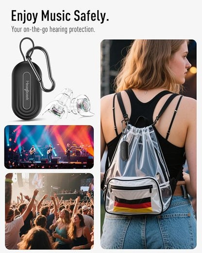 Hearprotek Concert Ear Plugs, 2 Pairs Reusable High Fidelity Musician Ear Plugs, Purple, Silicone, Earplugs, Earplug, Noise Protection