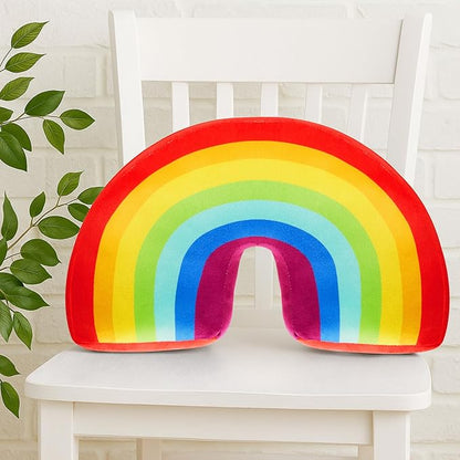 Chunful Rainbow Pillow for Girls Kids 13.8 x 8.7 x 4 Inch Plush Cute Rainbow Throw Pillow Arch Shaped Cushion Stuffed Decoration for Bed Chair Room Home Decor Easter Day(Colorful,1 Pcs)