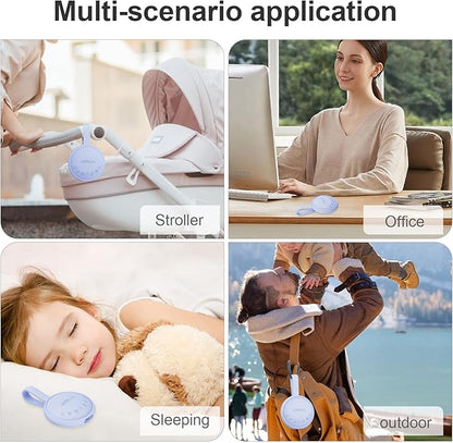 White Noise Sound Machine for Sleeping Adults & Baby, Portable Noise Machine with 24 Soothing Sounds, Bluetooth 5.1, Battery Powered, 3 Timer Settings, Memory Function for Home, Office, Travel(Purple)