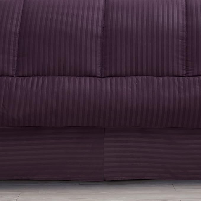King Size Comforter Set 8 Piece Bed in a Bag with Bed Skirt, Fitted Sheet, Flat Sheet, 2 Pillowcases, 2 Pillow Shams, King, Dobby Purple