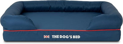 The Dog’s Bed Replacement Outer Cover, Oxford Fabric, Blue with Red Trim & UK Flag, Medium