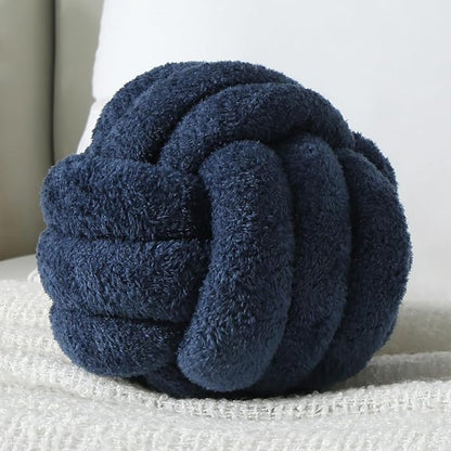 Knot Pillow - Throw Pillows Room Décor Couch Pillow for Living Room Relieve Stress, Decorative Pillows Round Knot Cushion Pet Toy, Navy 8 Inch