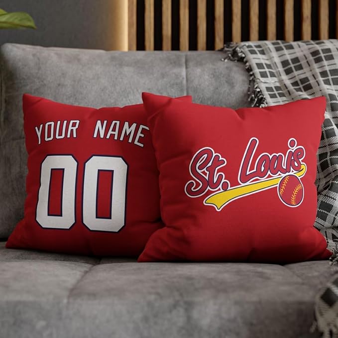 ANTKING St. Louis Throw Pillow 2 Packs Custom Name and Number for Men Women Boy Personalized Gifts