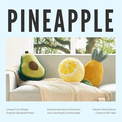 Phantoscope Fruit Shaped Pillows Series Pineapple Shaped Throw Pillow, Fun Home Decor of Fruit Themed Shaped Cushions, Decorative Shaped Pillow for Couch Bed and Chair, Yellow,9.5 x11.5 Inches