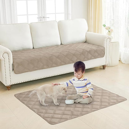 Smiry Waterproof Dog Bed Cover Blanket 30x70, Soft Reversible Pet Blanket, Washable Leakproof Cats Dogs Couch Cover for Sofa, Couch, Furniture, Taupe/Beige