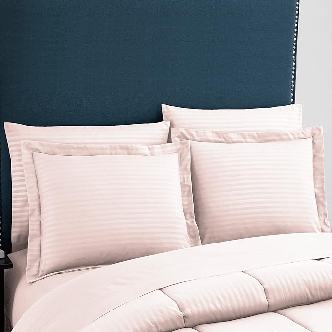 8 Piece Comforter Set Bag with Dobby Stripe Design, Case Pack (Pack of 3)
