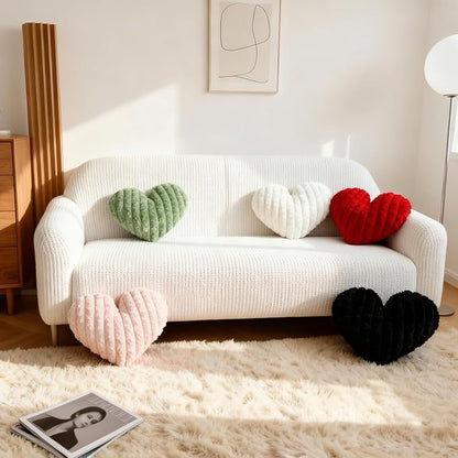 2 Pcs Black Heart Throw Pillows, 16 Inch Soft Fluffy Heart-Shaped Comfort Pillows with Calming Texture, Hug Pressure for Relaxing Moments, Ideal for Sofa, Reading, and Naps (Black)