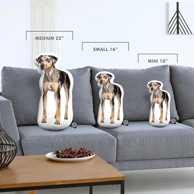 All About Vibe Custom Pet Pillow, 3D Printed Personalized Dog Shaped Pillow - 22" Medium