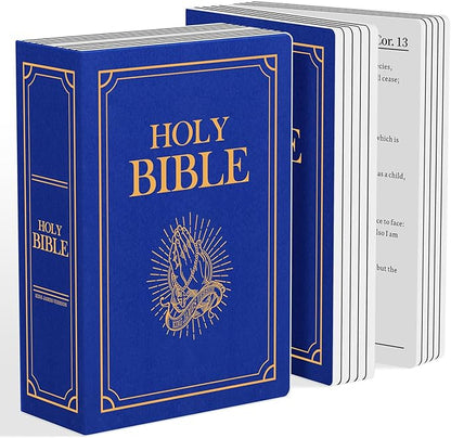 Holy Bible Pillow, Bible Pillow Book Plush That Opens, Home Aesthetic Room Decorative, Soft Stuffed Pillows, Christmas Cartoon Throw Pillows (Blue)