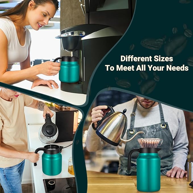 27Oz Thermal Coffee Carafes For Keeping Hot/Cold, Stainless Steel Coffee Carafe, Dustproof Insulated Water Carafe for Party/Home,Agave Teal