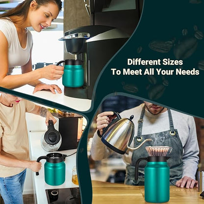 27Oz Thermal Coffee Carafes For Keeping Hot/Cold, Stainless Steel Coffee Carafe, Dustproof Insulated Water Carafe for Party/Home,Agave Teal
