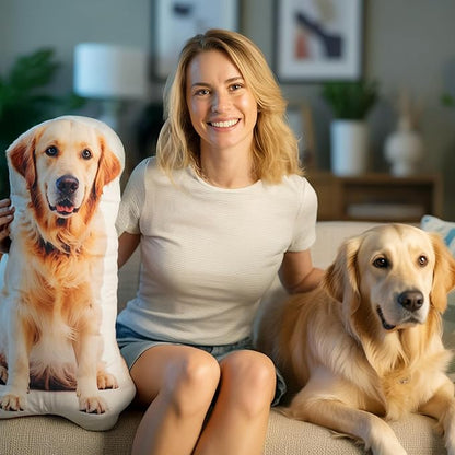Easycosy Custom Photo Pillow Gifts, Personalized Pet Pillow Shaped Looks Like Your Dog Cat Picture, Unique Birthday Gifts for Pet Lovers(14 Inch)