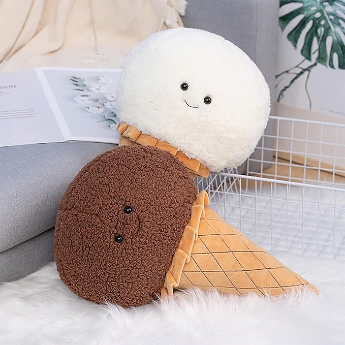 Five-Color Ice Cream Pillow - Soft and Skin-Friendly Fabric, Meticulous Craftsmanship (White)
